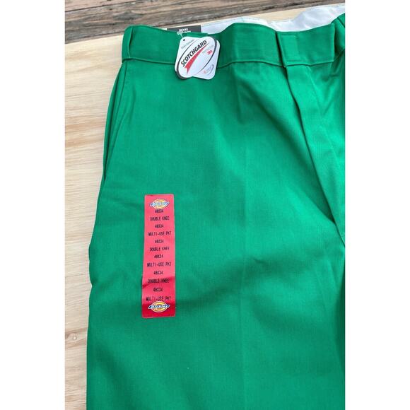 Dickies Classic Double Knee Loose fit Pockets Zip Up Men's LightGreen Size 40x34 - Picture 3 of 8